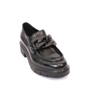 Kapogiro 314c Black Leather Comfort Loafers